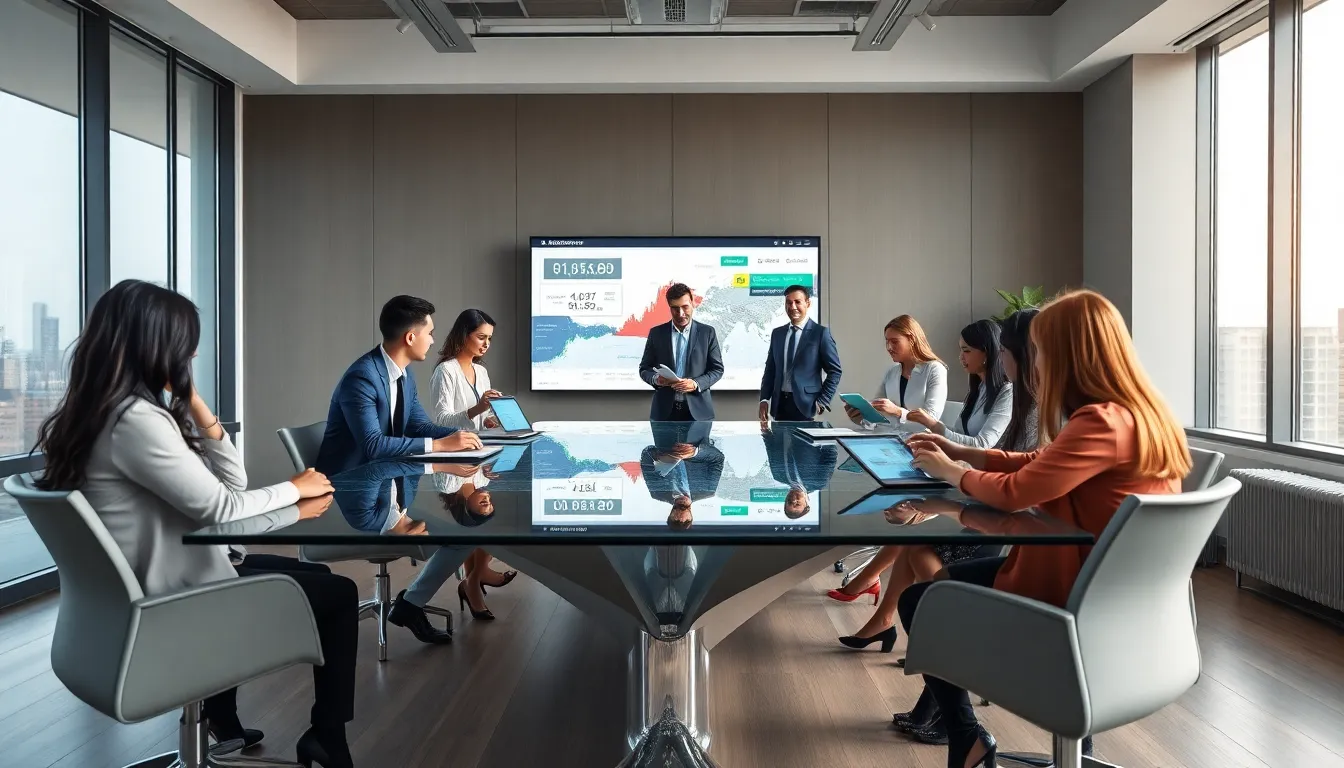 diverse real estate team collaborating in a modern office setting.